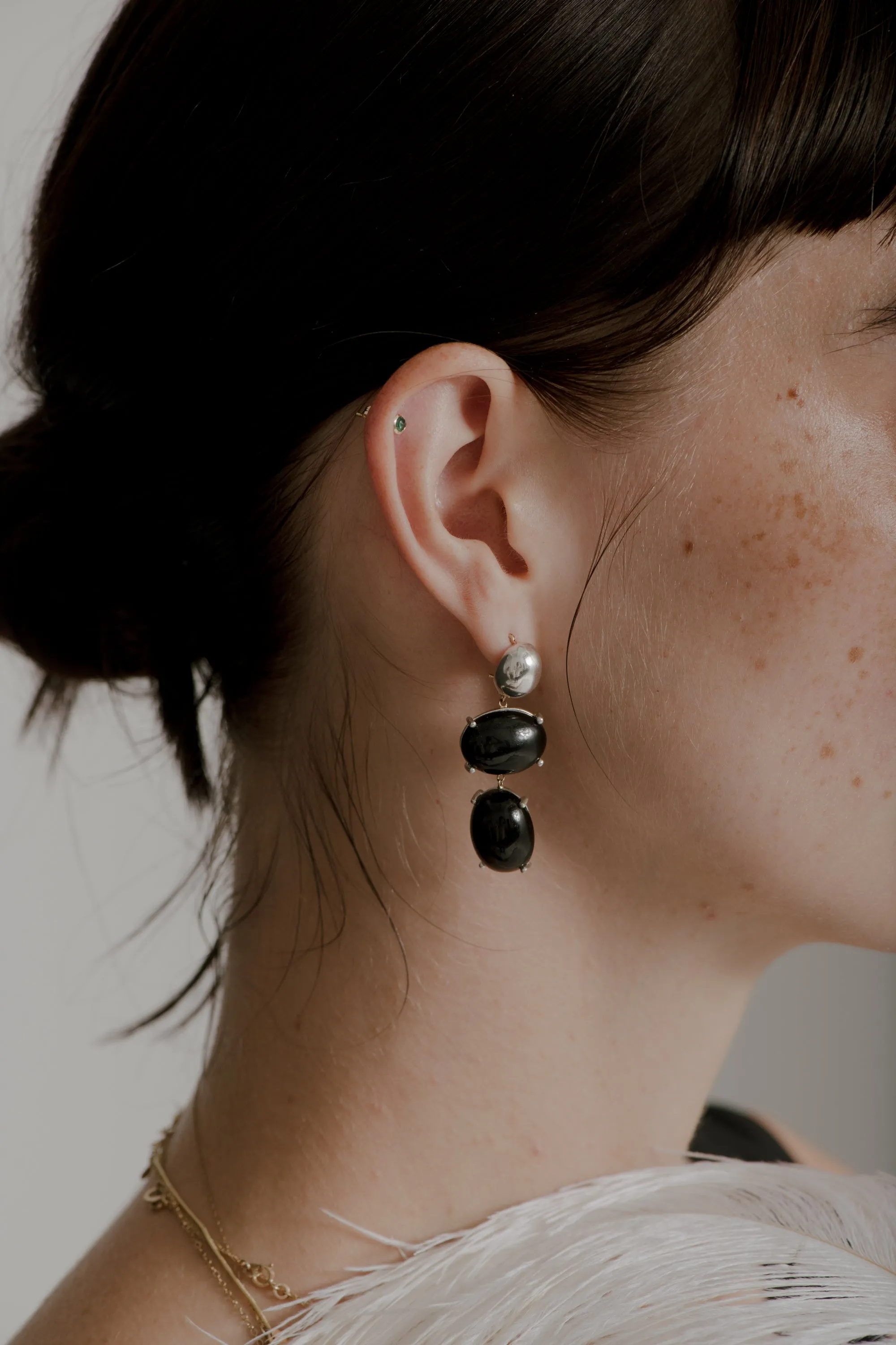 augusta double onyx earrings