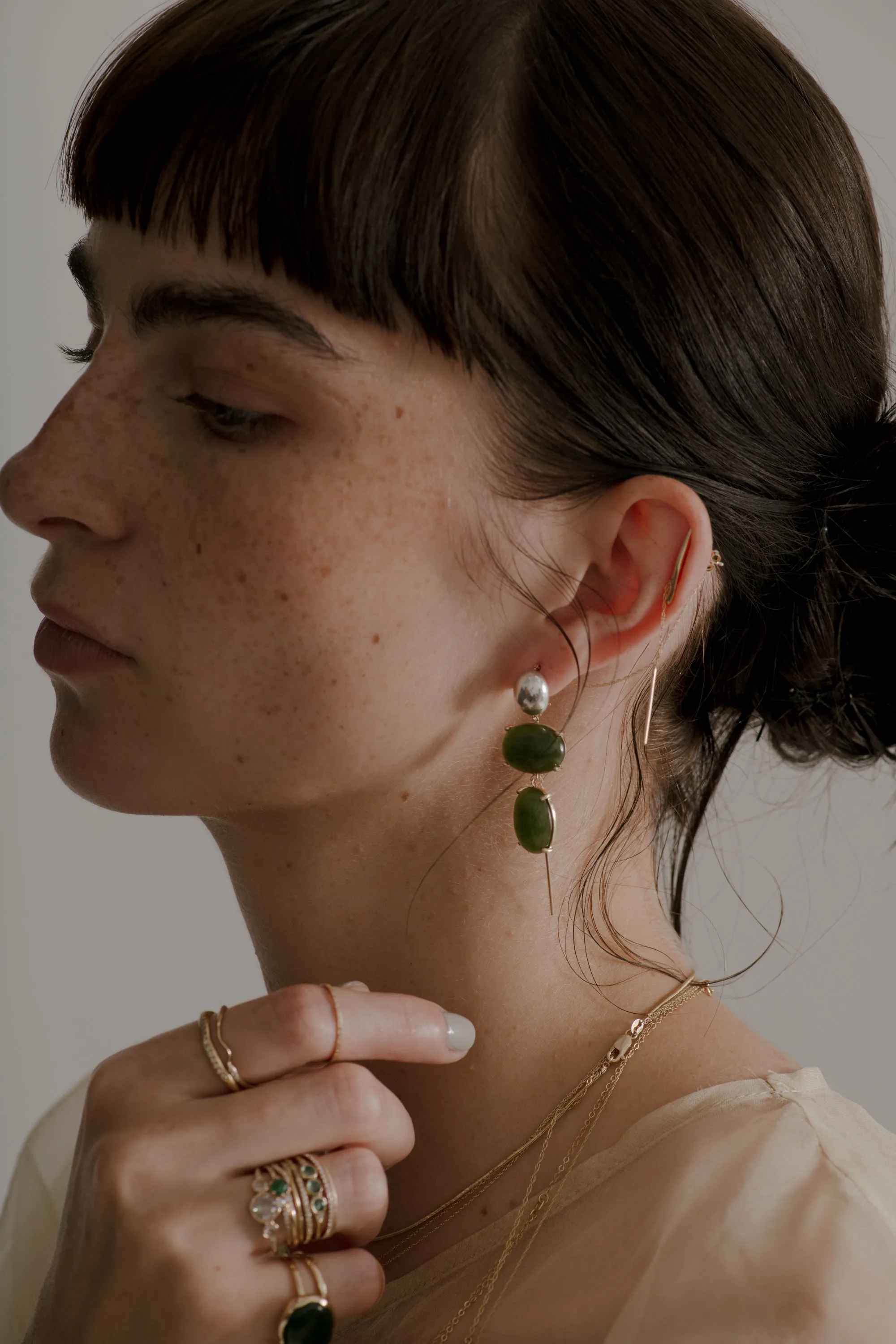 augusta double onyx earrings