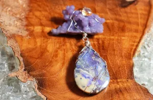 Australian Opal & Grape Chalcedony Pendant
