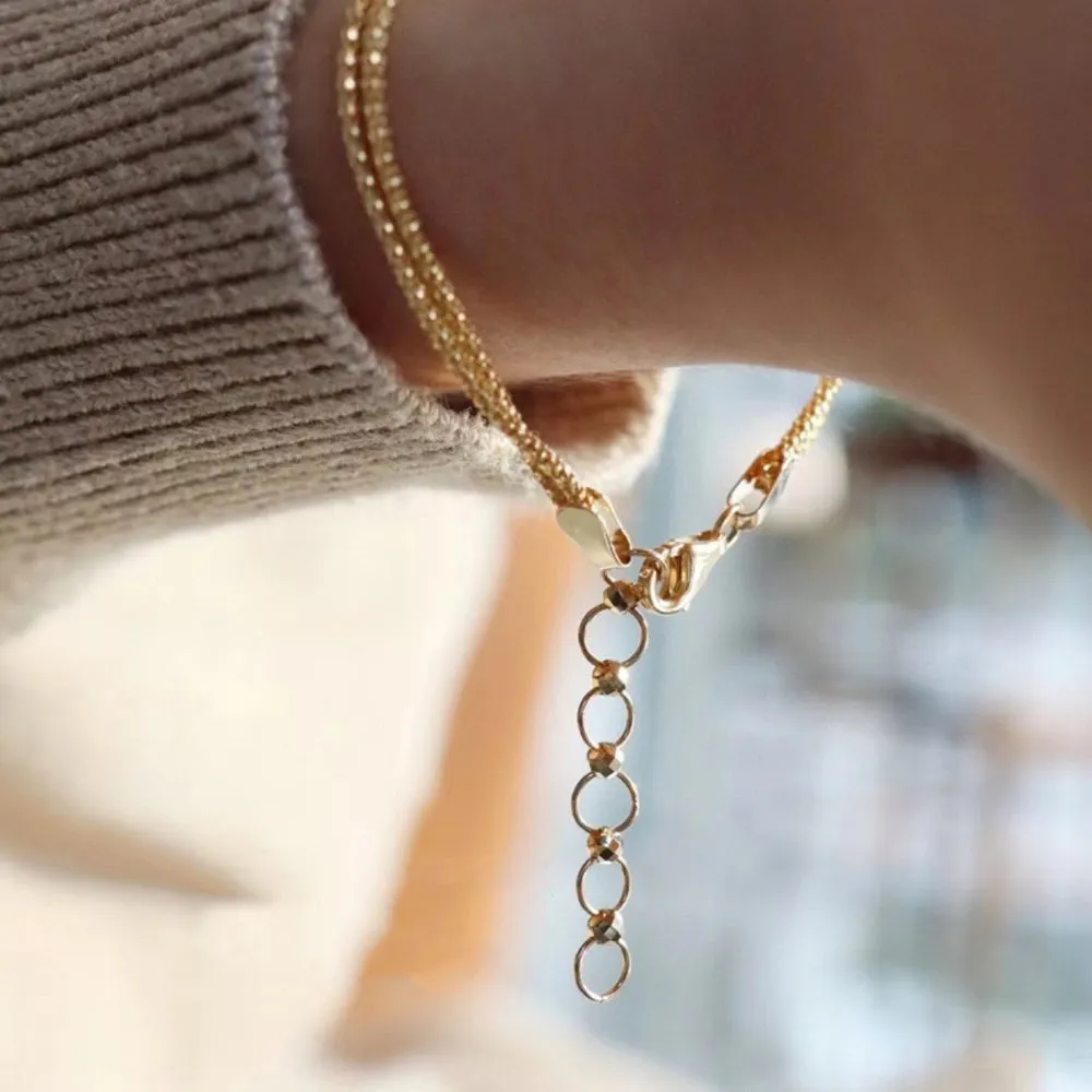 Authentic 18K Solid Gold Braided Knot Chain Bracelet Elegant Beautiful Jewelry 7.1"