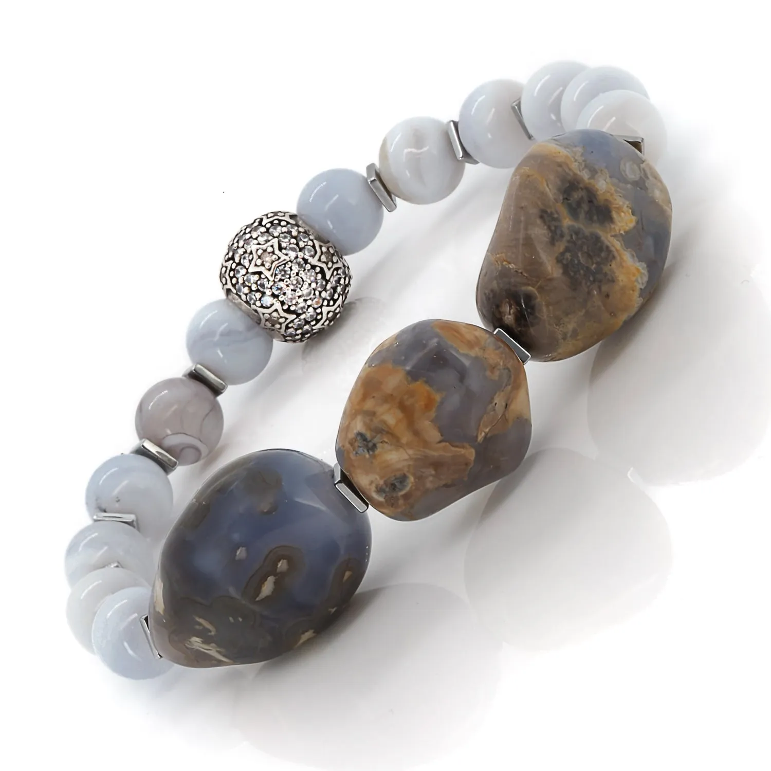 Balancing Agate Gemstone Beaded Bracelet