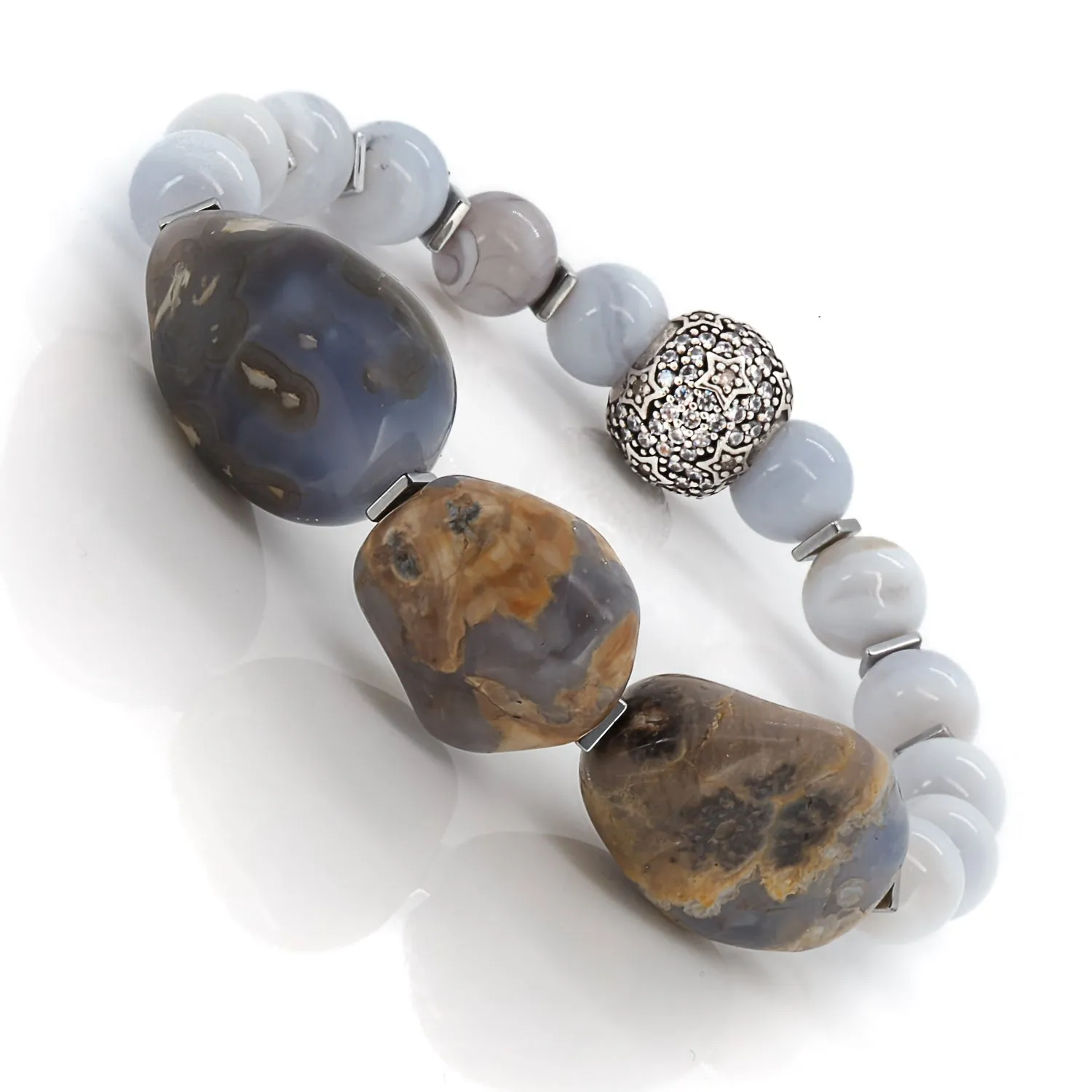 Balancing Agate Gemstone Beaded Bracelet