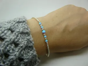 Beaded Opal Bracelet – Delicate Sterling Silver