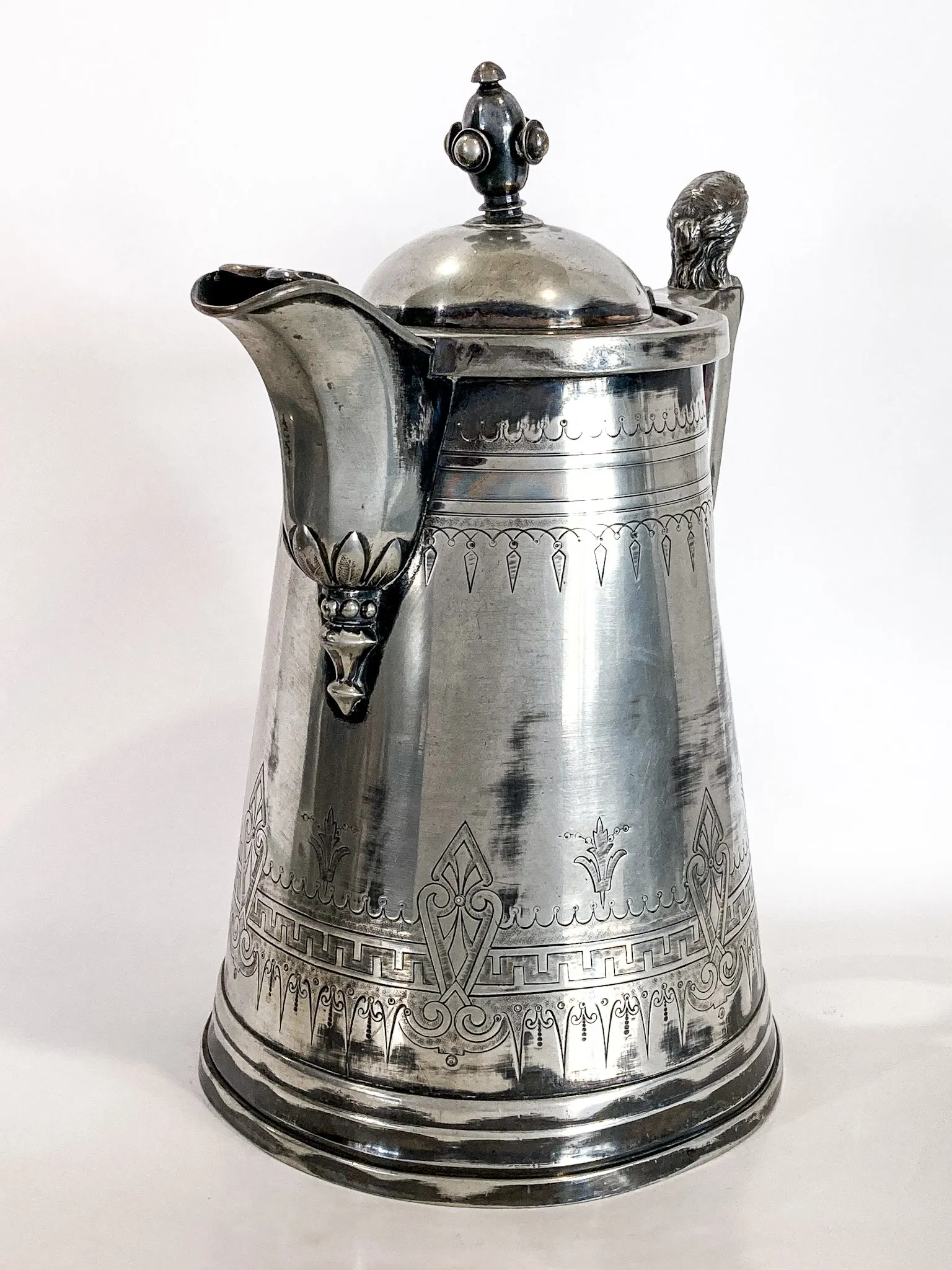 Beautiful Antique C1870 Silver Plated Cold Water Meriden Tankard Pitcher
