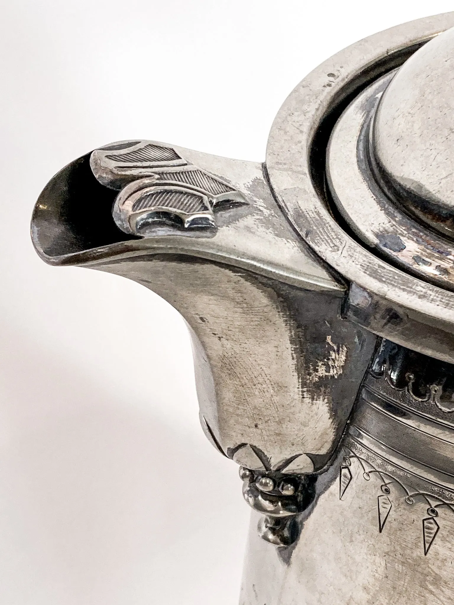 Beautiful Antique C1870 Silver Plated Cold Water Meriden Tankard Pitcher
