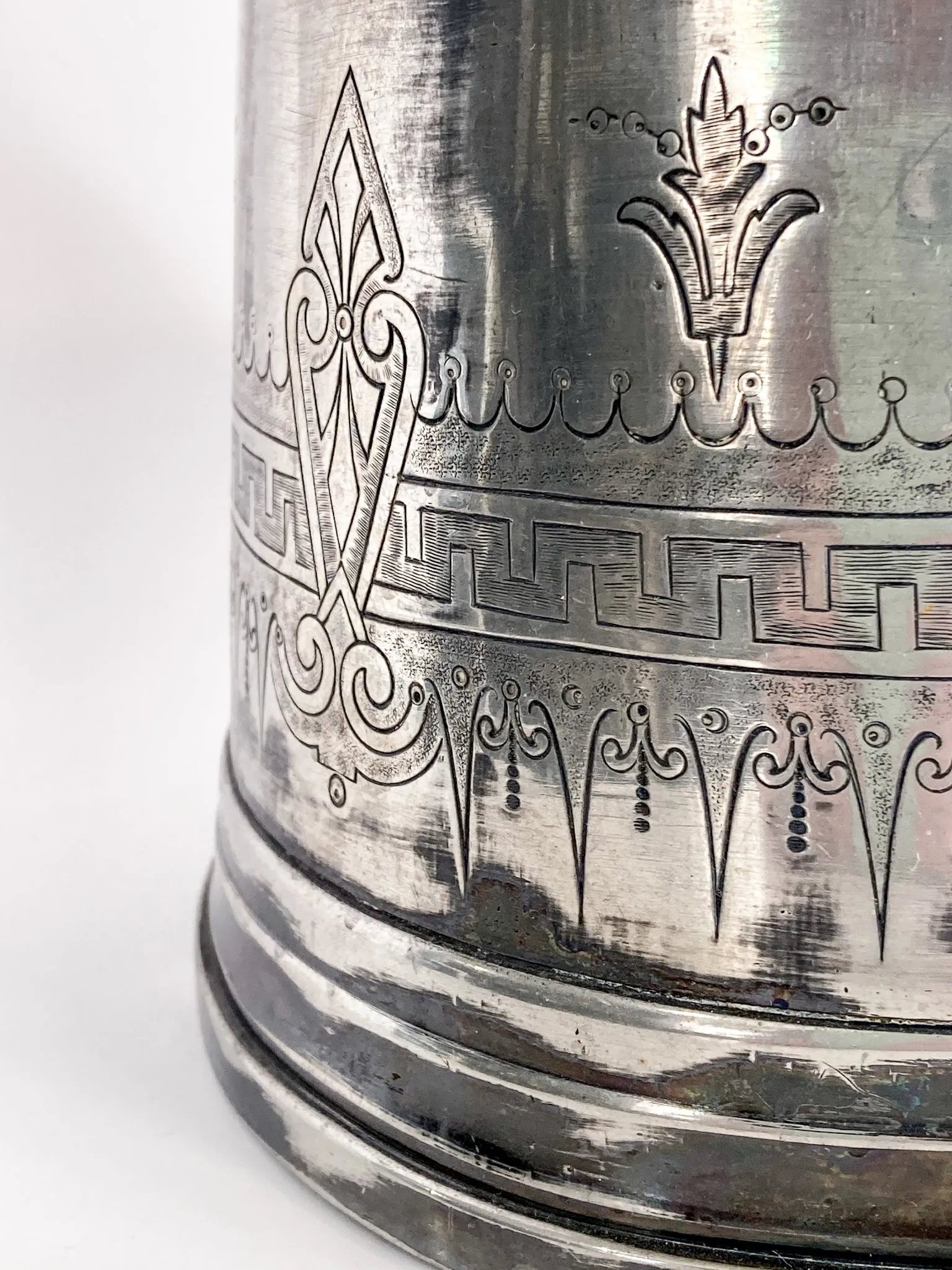 Beautiful Antique C1870 Silver Plated Cold Water Meriden Tankard Pitcher