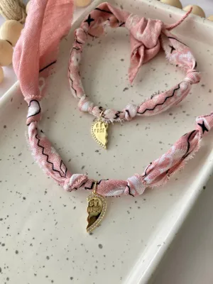 Best Friends Bandana Bracelet Set | 14K Gold Filled | Pale Blush Pink