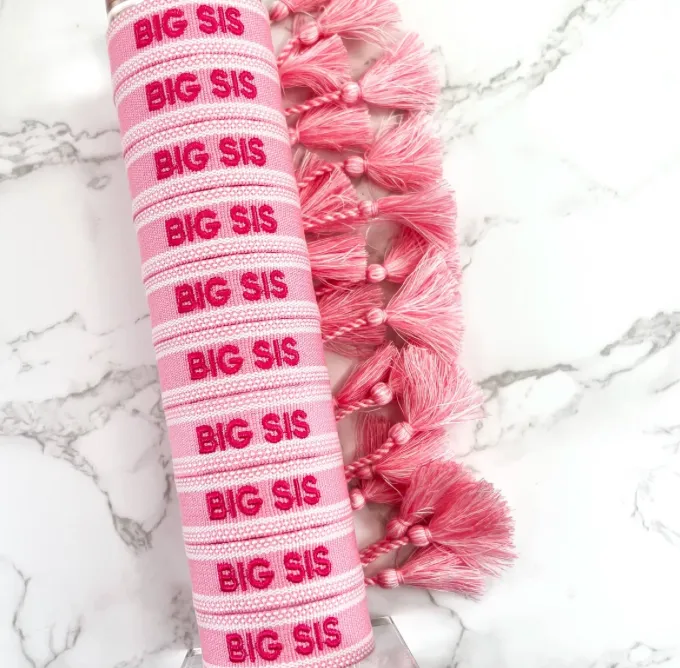 Big Sis Embroidered Woven Bracelet