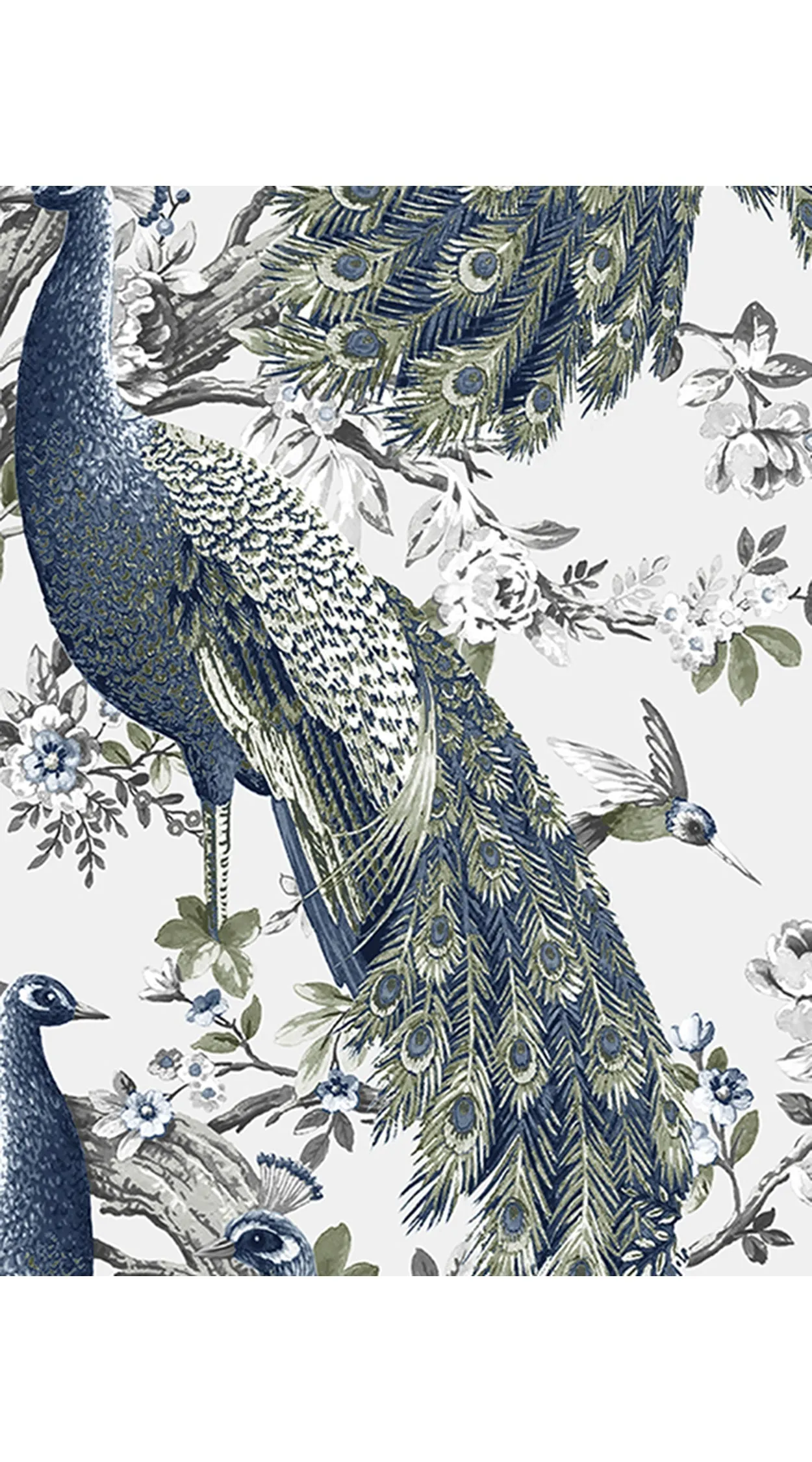 Birdy Dress #2 Crew Neck 3/4 Sleeve Long  3 Length Cotton Musola (Belvedere Peacok)