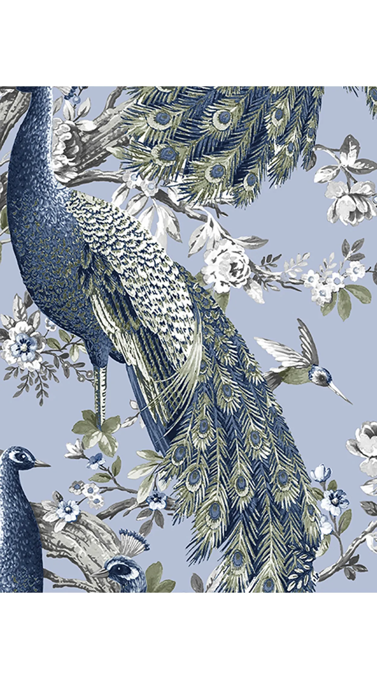 Birdy Dress #2 Crew Neck 3/4 Sleeve Long  3 Length Cotton Musola (Belvedere Peacok)