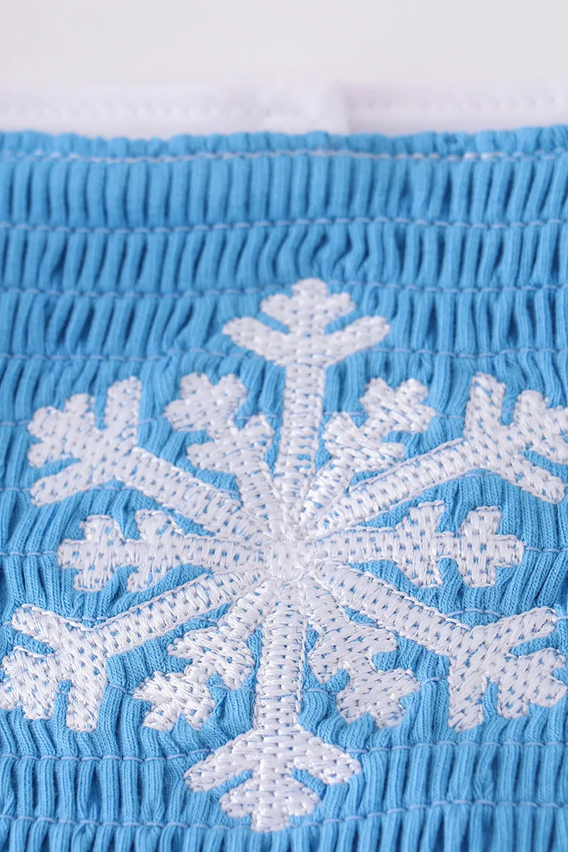 Blue Frozen Smocked Girl Set