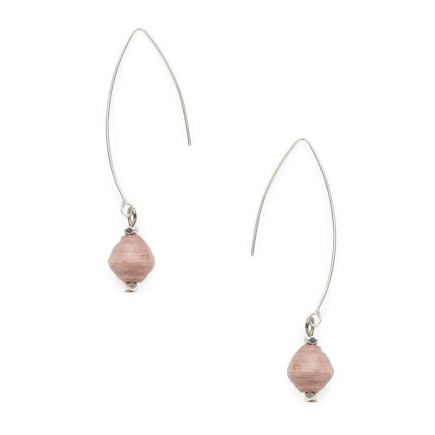 Blush Paper Bead Earrings