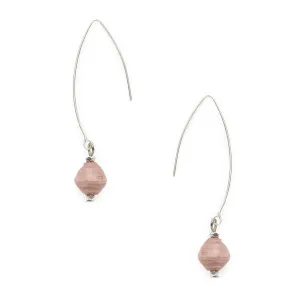 Blush Paper Bead Earrings