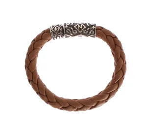 Brown Soft Leather 925 Silver Bracelet