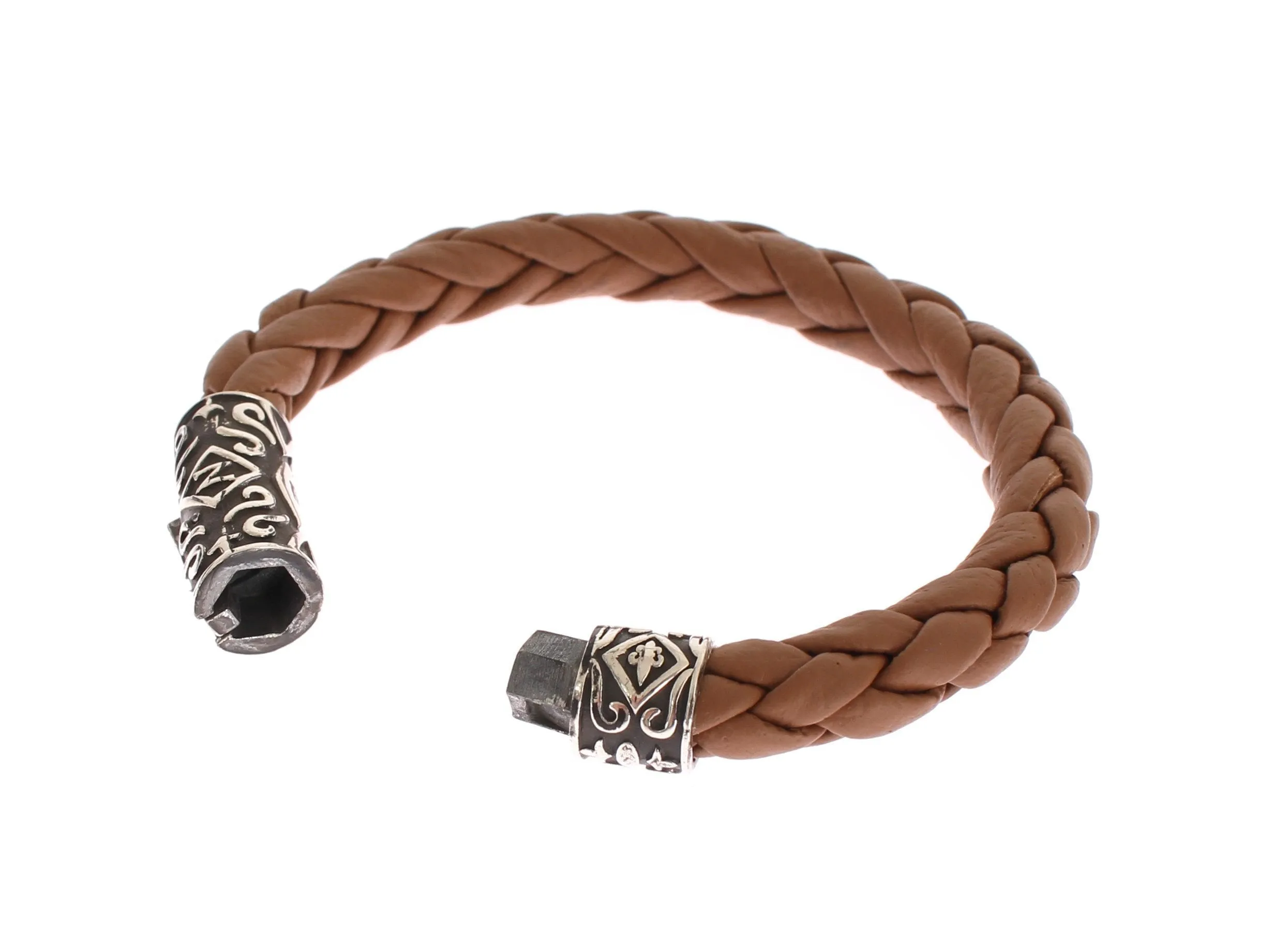 Brown Soft Leather 925 Silver Bracelet