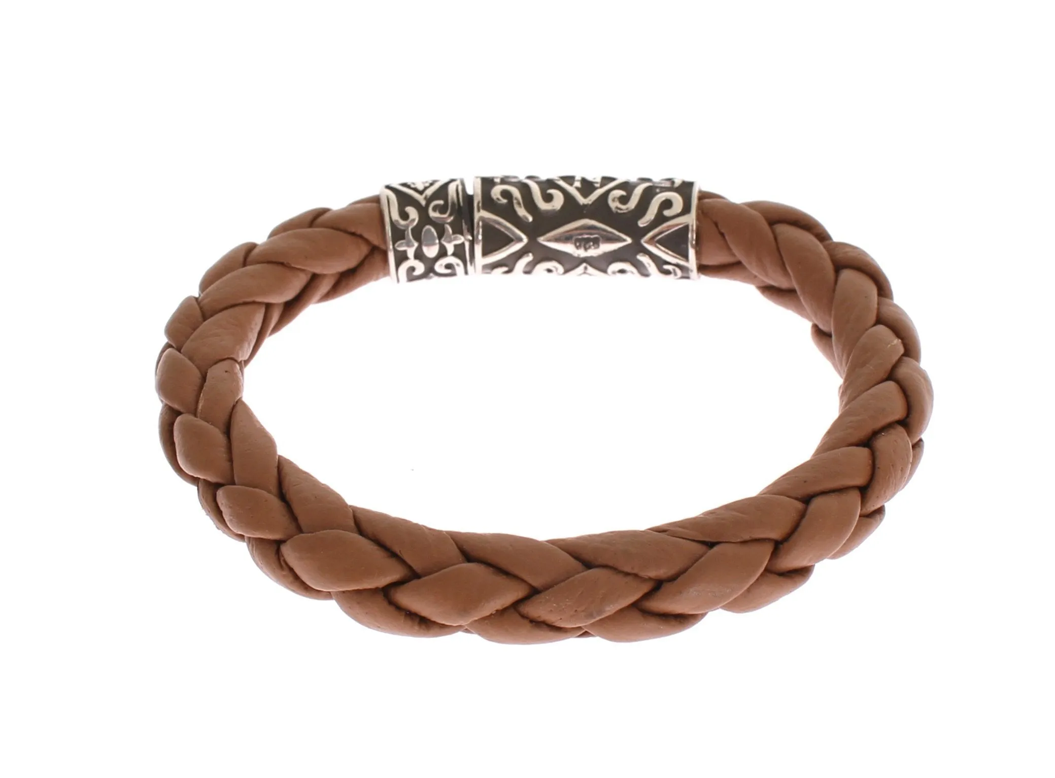 Brown Soft Leather 925 Silver Bracelet