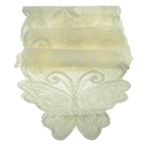 Butterfly Lace Table Runner, 13-Inch, 8-Feet, Ivory