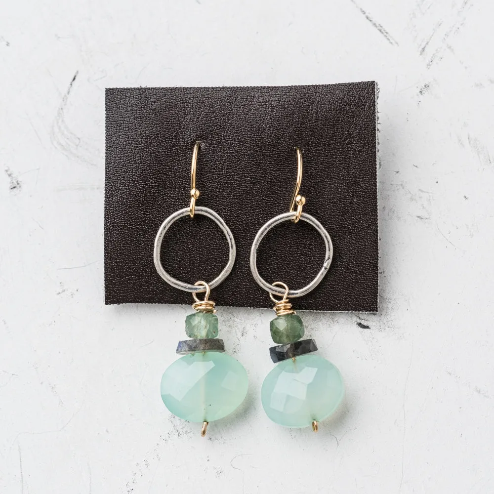 Chalcedony Gem Stack Earrings