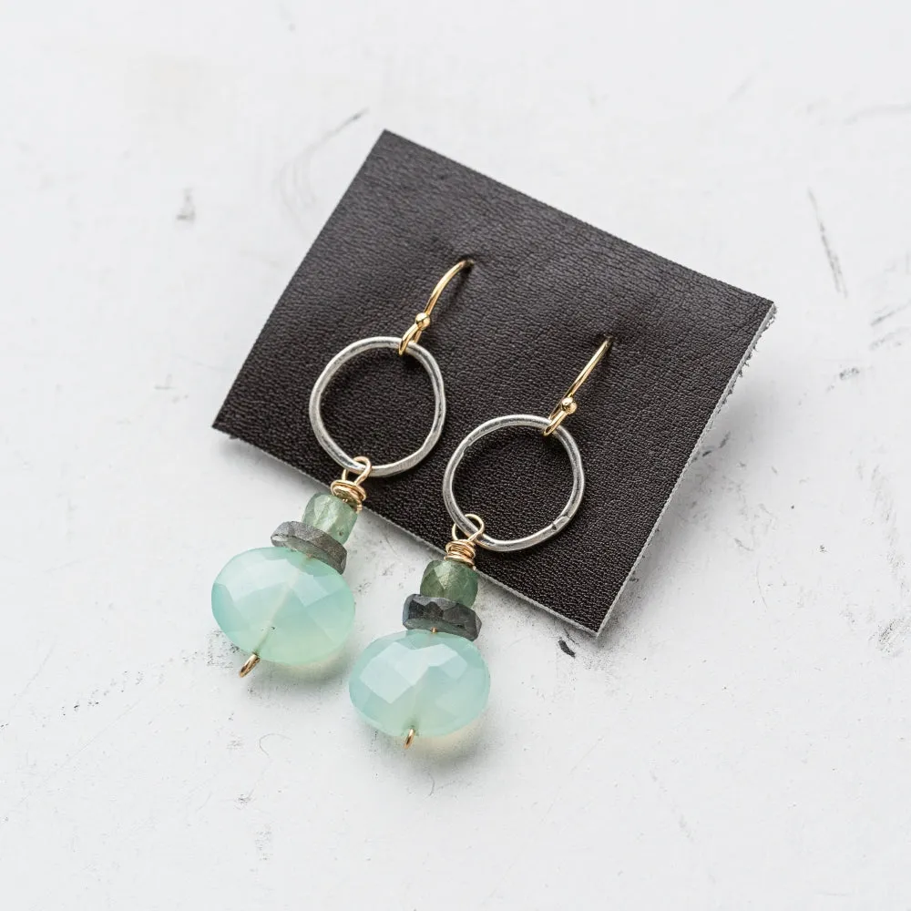 Chalcedony Gem Stack Earrings