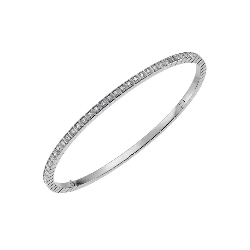 Chopard Ice Cube Full Diamond Pure White Gold Bangle