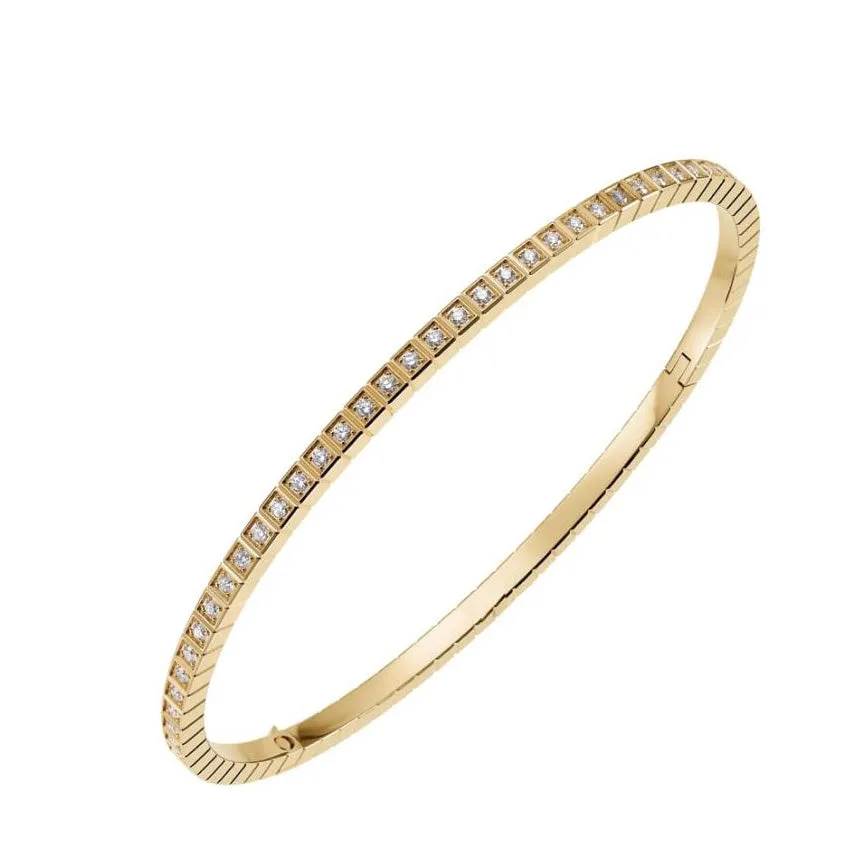 Chopard Ice Cube Full Diamond Pure Yellow Gold Bangle