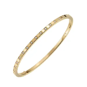 Chopard Ice Cube Partial Diamond Pure Yellow Gold Bangle