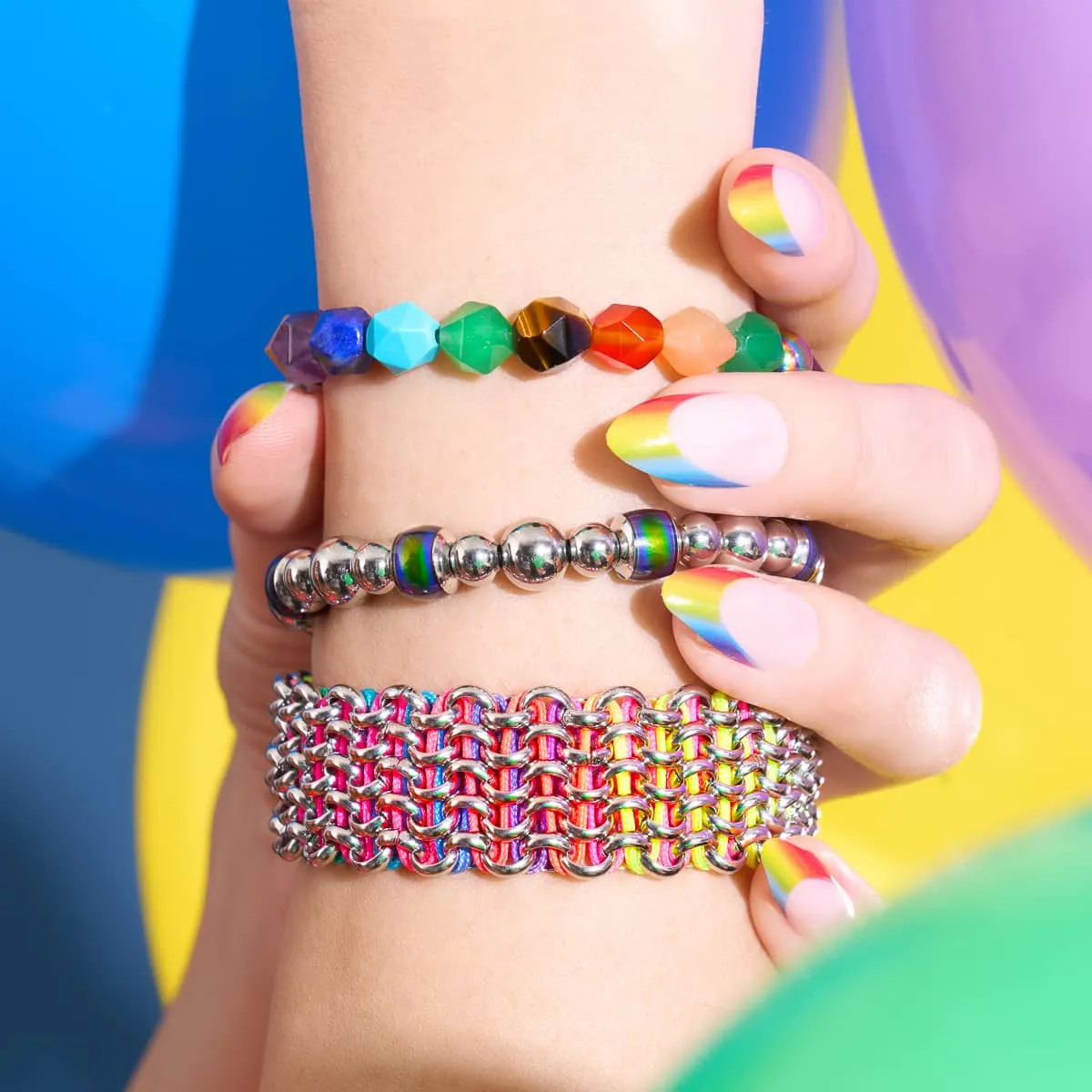 Chromata | Silver | Mood Stone Bracelet