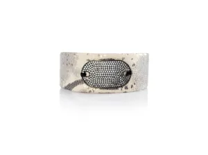 Classic Gunmetal Rectangle Micro Pave SZ Tag Bracelet