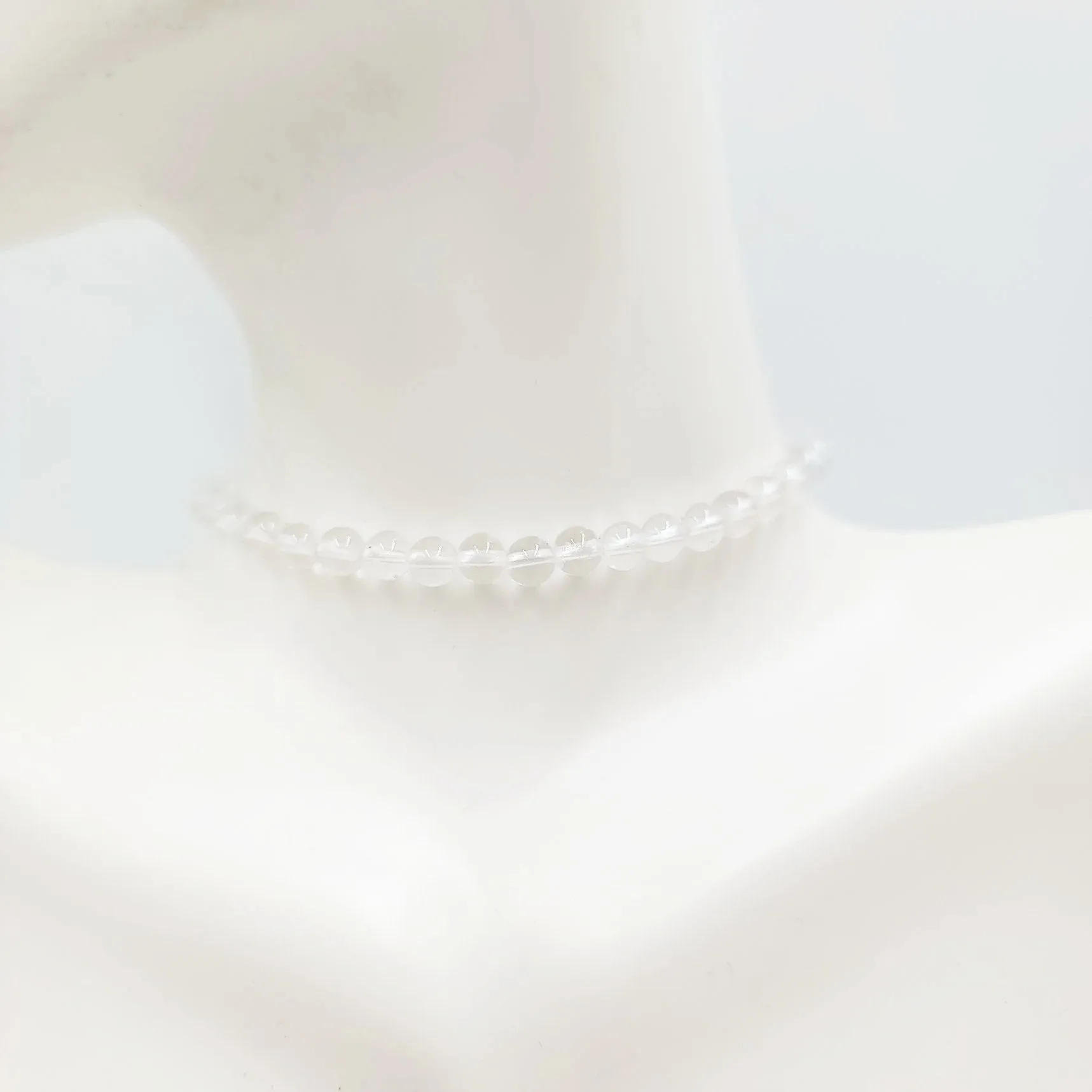 Clear Quartz Bead Bracelet 4mm