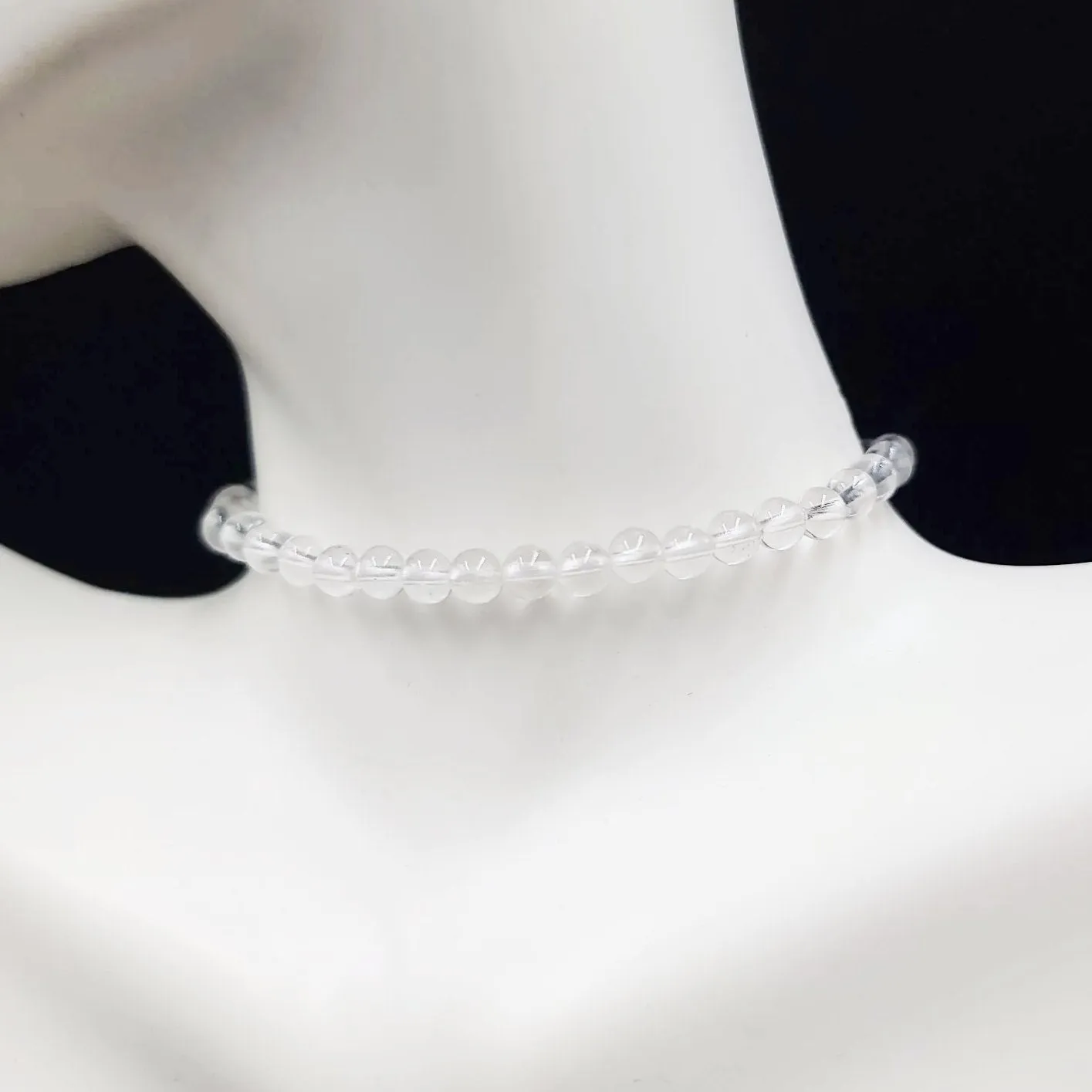 Clear Quartz Bead Bracelet 4mm