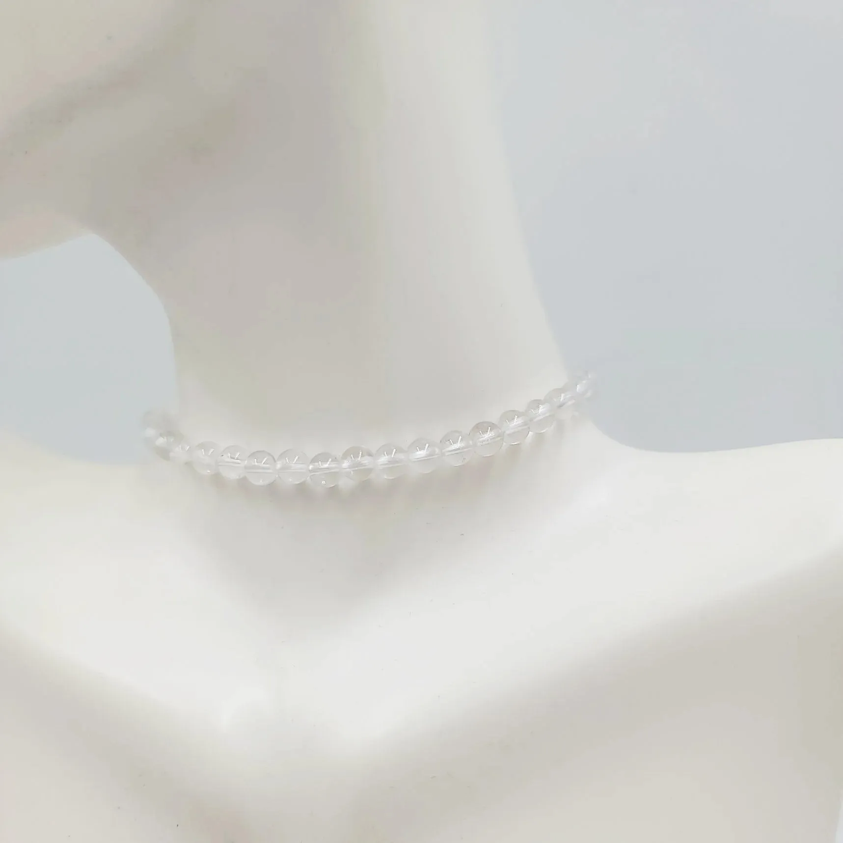 Clear Quartz Bead Bracelet 4mm