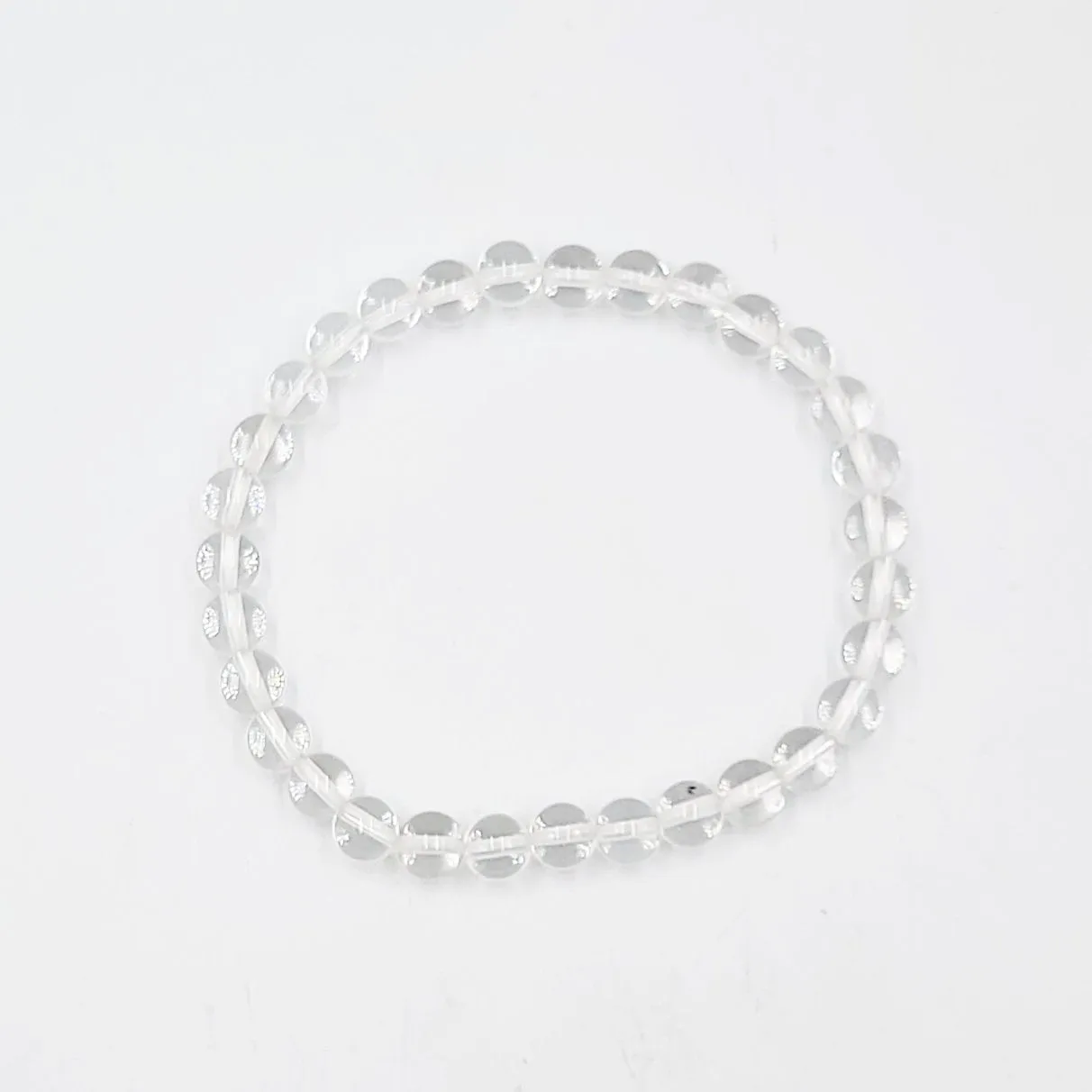 Clear Quartz Bead Bracelet 6mm