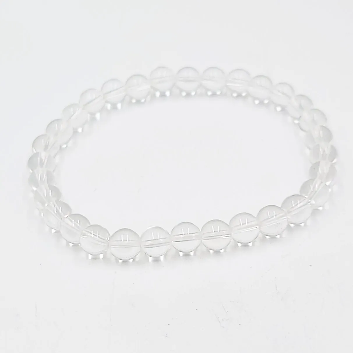 Clear Quartz Bead Bracelet 6mm