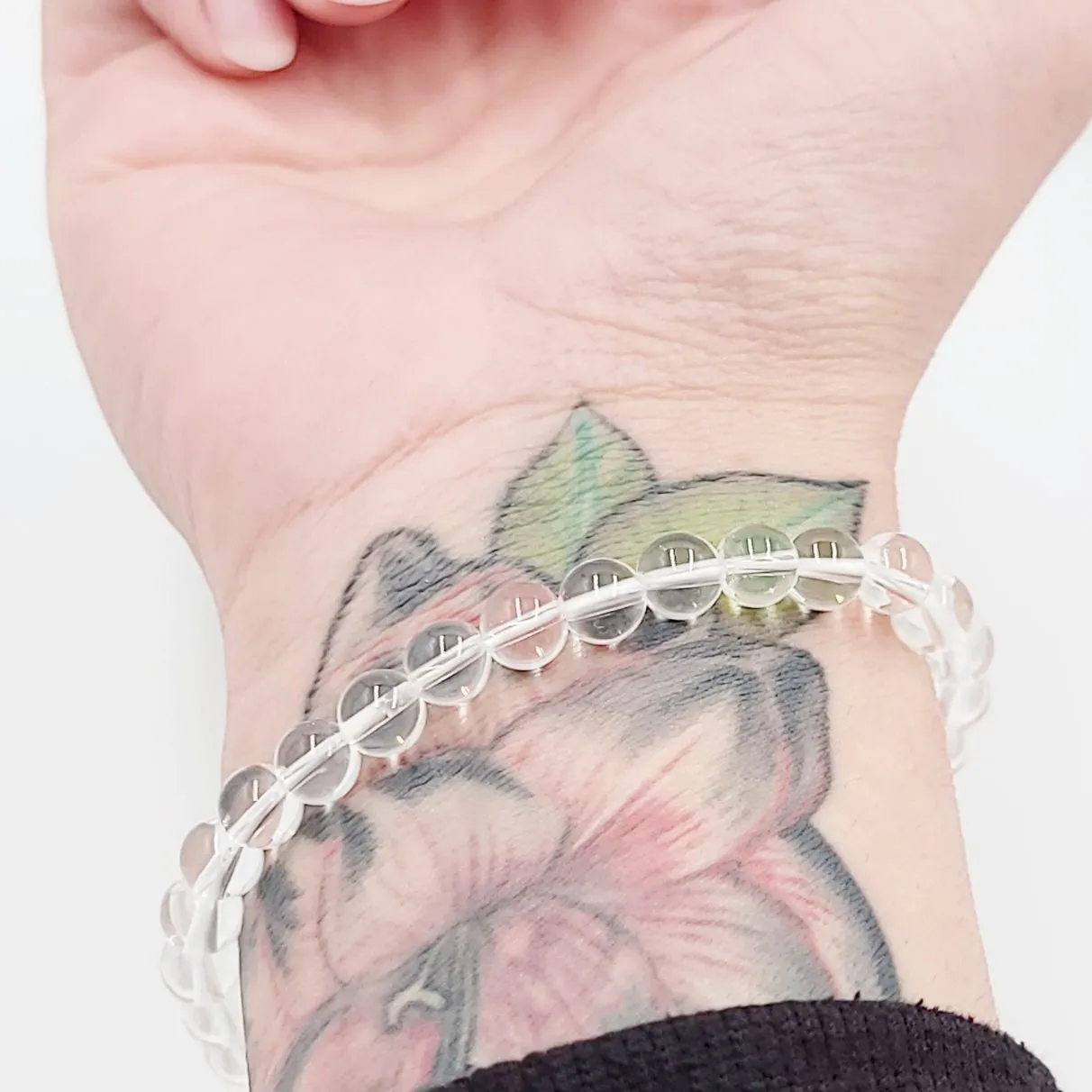 Clear Quartz Bead Bracelet 6mm