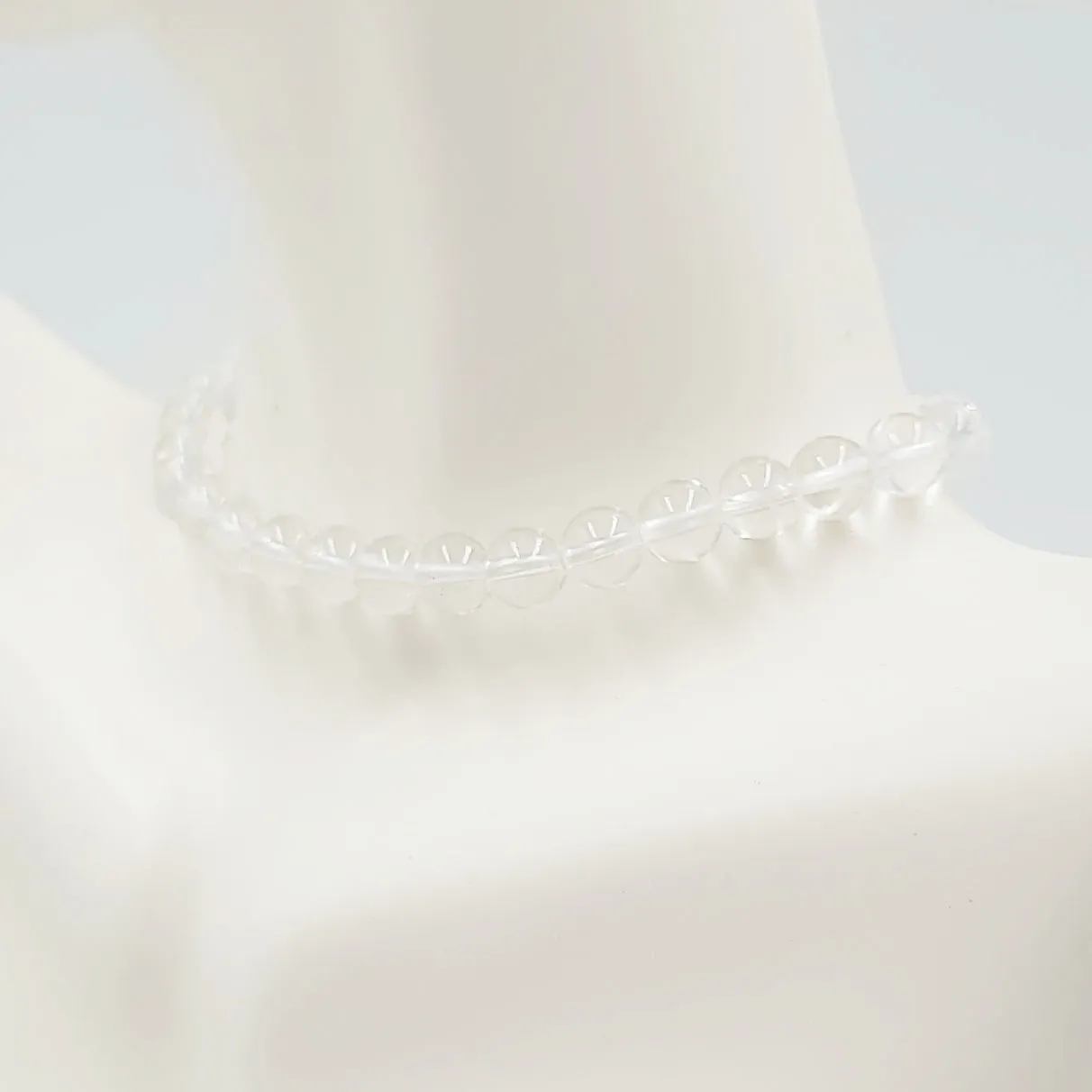 Clear Quartz Bead Bracelet 6mm