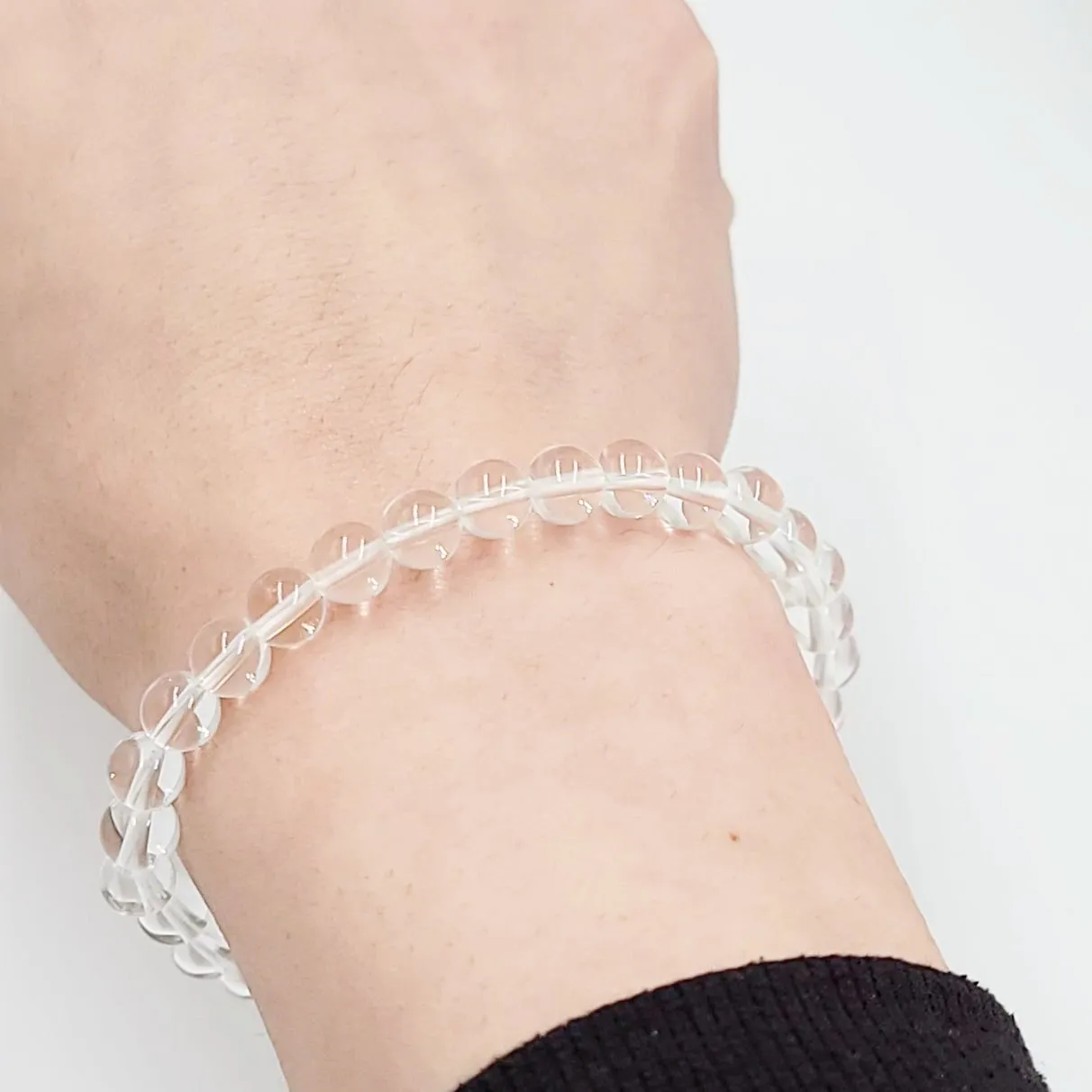 Clear Quartz Bead Bracelet 6mm