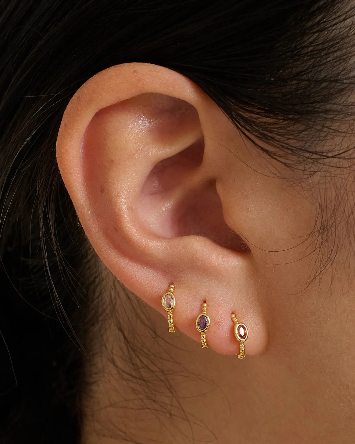 Clio Hoops - Soft Pink CZ