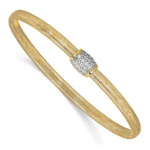 Cluster Barrier Mesh Soft Bangle Bracelet (14K)