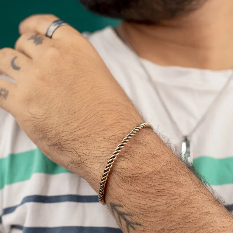 Copper Bracelet for Men and Women 99.9% Pure Copper Fashion Bangle 6.8" Adjustable Size Healthy Bracelet