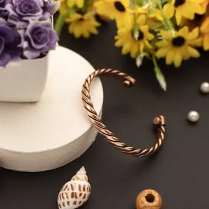 Copper Bracelet for Men and Women 99.9% Pure Copper Fashion Bangle 6.8" Adjustable Size Healthy Bracelet