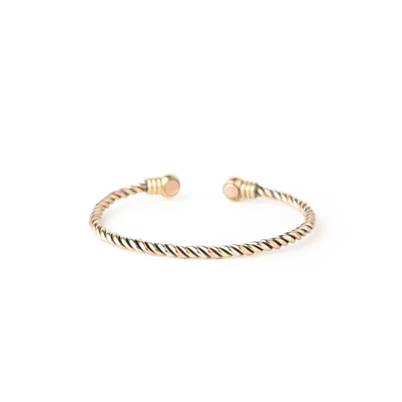 Copper Bracelet for Men and Women 99.9% Pure Copper Fashion Bangle 6.8" Adjustable Size Healthy Bracelet