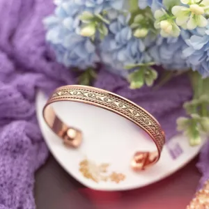 Copper Bracelet for Men and Women 99.9% Pure Copper Fashion Bangle 6.8" Adjustable Size Healthy Bracelet