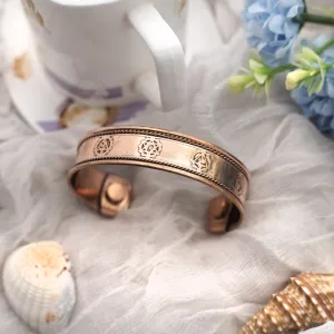 Copper Bracelet for Men and Women 99.9% Pure Copper Fashion Bangle 6.8" Adjustable Size Healthy Bracelet