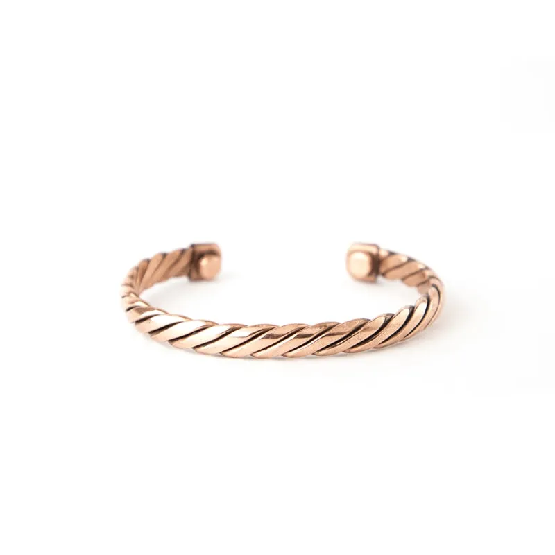 Copper Bracelet for Men and Women 99.9% Pure Copper Fashion Bangle 6.8" Adjustable Size Healthy Bracelet