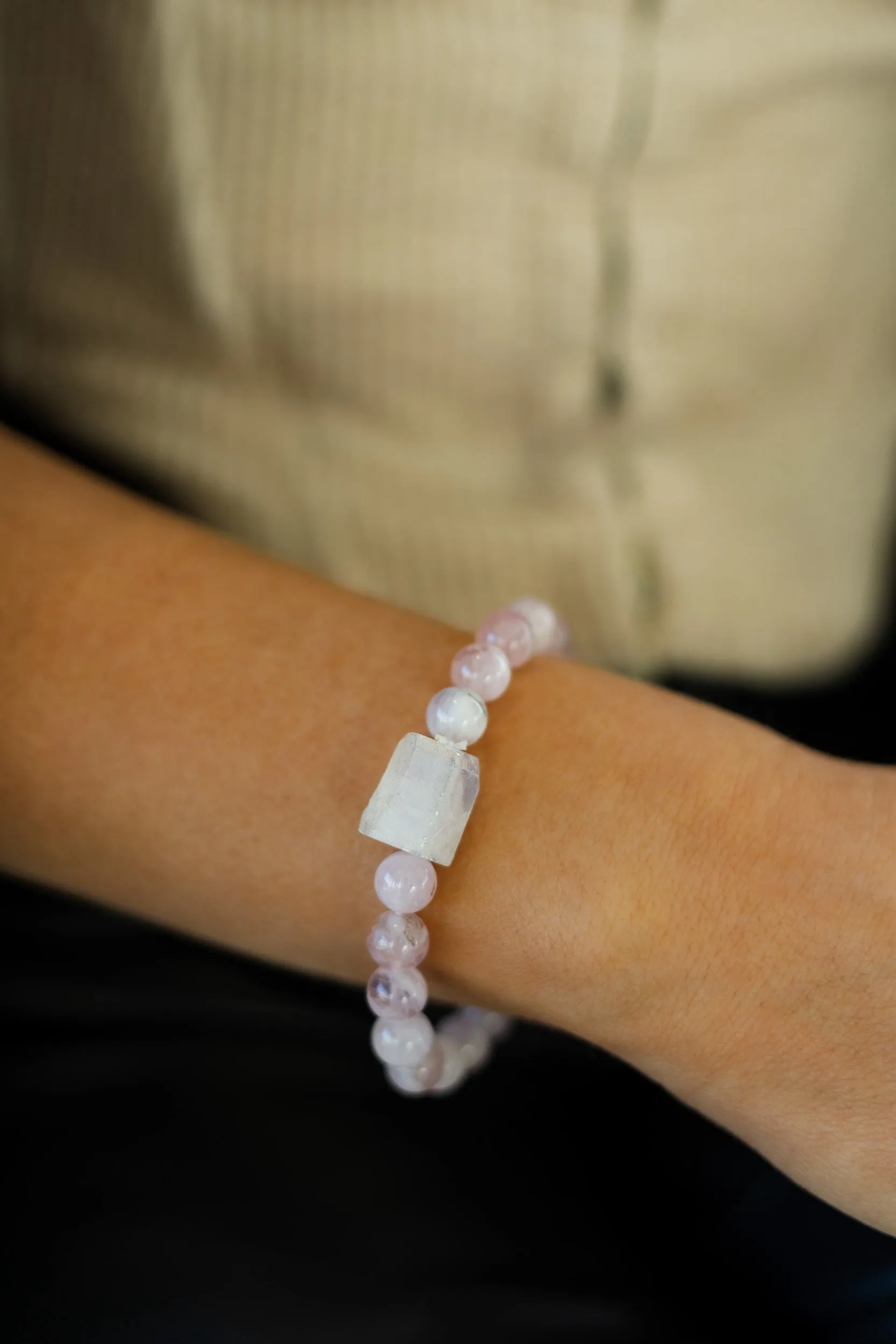 Creating What I Love Angel Aura Quartz & Rose Quartz Bracelet