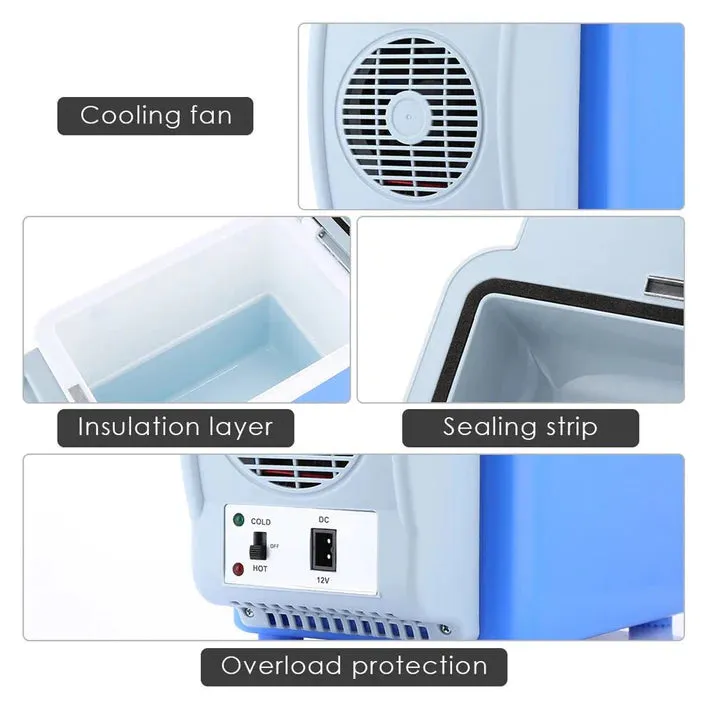 Crony Car Icebox 7.5L Dual Function Mini Car Refrigerator Food and Beverage Cooler and Warmer