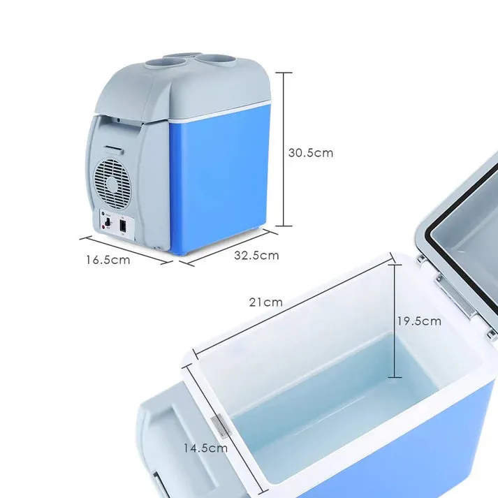 Crony Car Icebox 7.5L Dual Function Mini Car Refrigerator Food and Beverage Cooler and Warmer