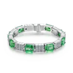 Crushed Ice Circulation Tennis Bracelet - Fancy Green