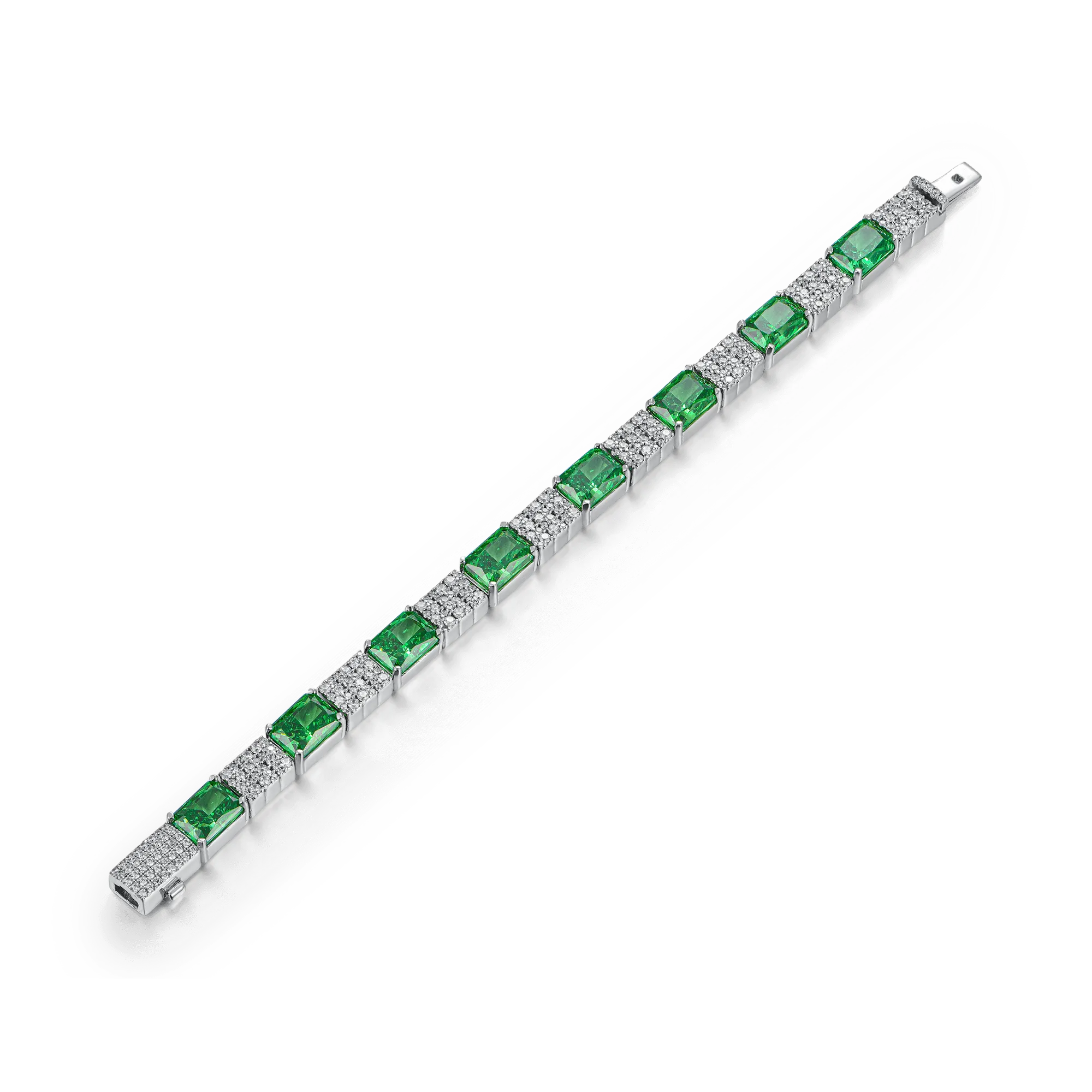 Crushed Ice Circulation Tennis Bracelet - Fancy Green