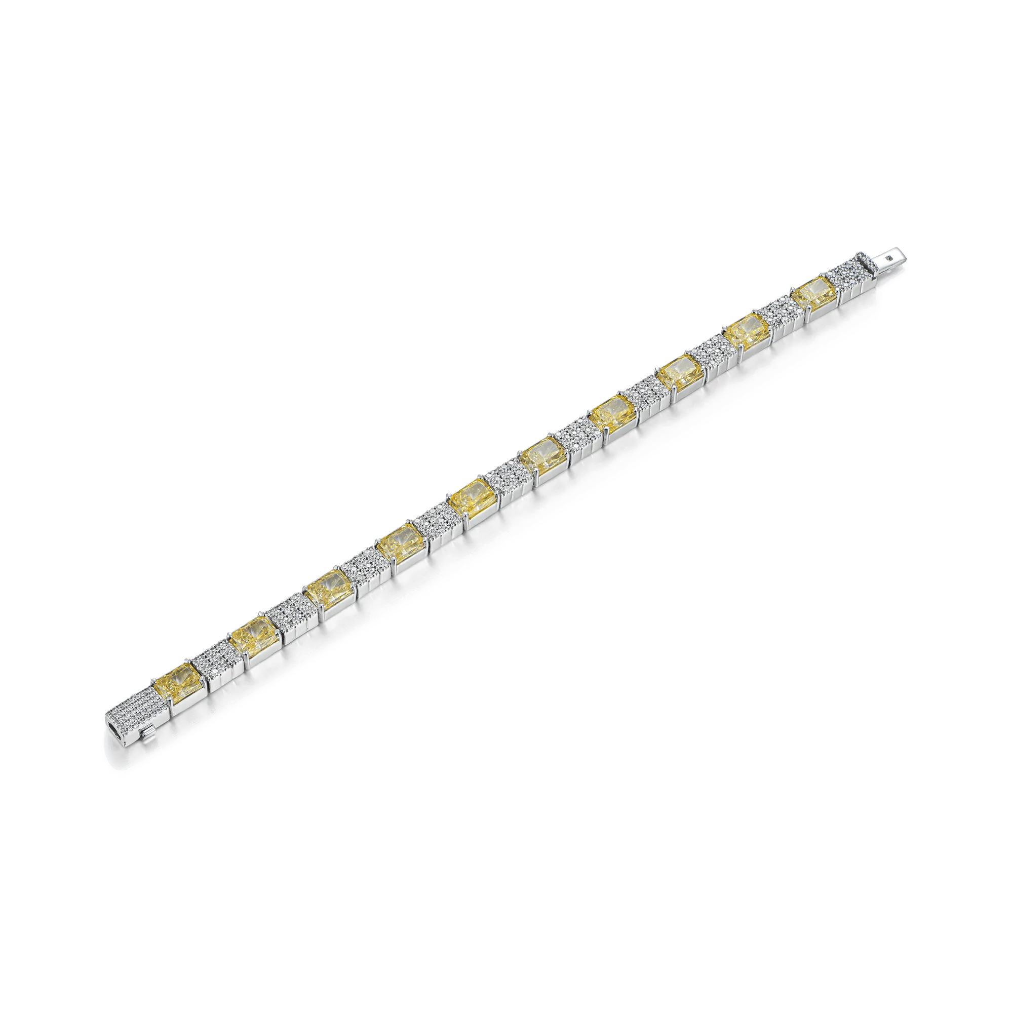 Crushed Ice Circulation Tennis Bracelet - Fancy Yellow